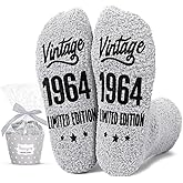 HAPPYPOP 1956 Birthday Gifts for Men - 61 62 63 64 65 66 67 68 69 70 Birthday Gifts Socks Grey