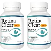 Vunexo Retina Clear Pro Eye Health Support Supplement, with Minerals and Vitamins, Lutein and Bilberry Extract Supports Visual Clarity, Eye Fatigue Relief &amp; Focus（2PCS）