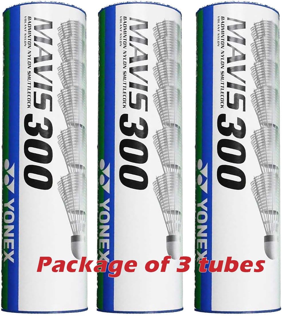 Yonex Mavis 300 Badminton Shuttlecocks 3 Tubes Yellow White
