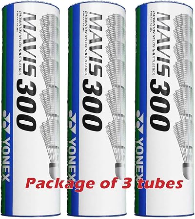 Yonex Mavis 300 Badminton Shuttlecocks 3 Tubes Yellow White