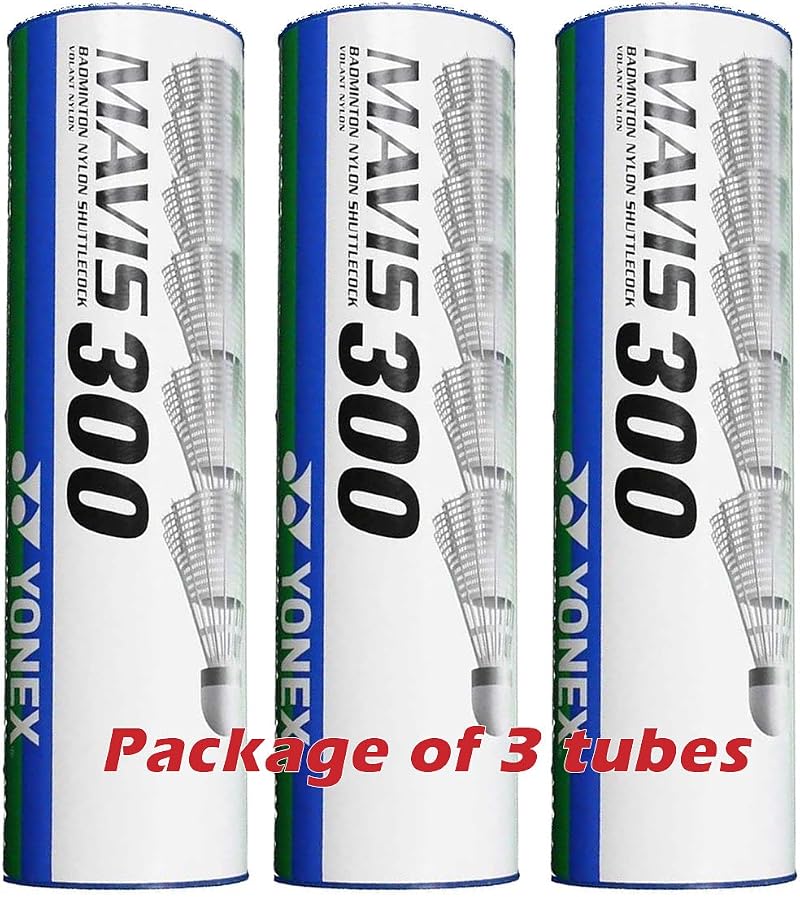 Yonex Mavis 300 Badminton Shuttlecocks 3 Tubes Yellow White