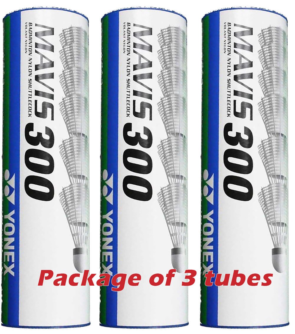 Yonex Mavis 300 Badminton Shuttlecocks, Yellow, white, 3 Tubes