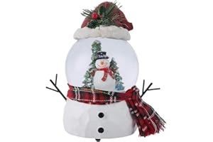 DUSVALLY Christmas Snow Globes Glitter Water Globe Musical Snow Globe Decoration Plays We Wish You a Merry Christmas, Snowmen with Hat