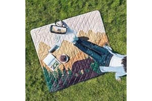 Weatherproof Vintage Outdoor Blanket - 60in x 72in, Portable & Foldable, Sandproof, Waterproof, Picnic & Camping Blanket with Carry Strap (Bear)