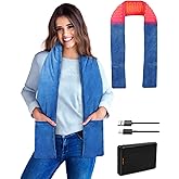Diweez Heated Scarf Neck Heating Pad with 10000mAh Power Bank, Long Heated Neck Wrap for Neck Pain Relief, Cordless Portable Neck Warmer with Pocket for Home, Outdoor, Gift for Women & Men(Blue)