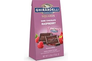 GHIRARDELLI Dark Chocolate Raspberry Squares, 5.32 Oz Bag