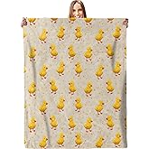 Cute Duck Blanket - Plush, Soft, Comfy, Lightweight, Warm, Fuzzy, Cozy Flannel Throw Blanket for Couch, Travel, Bed, Office, Outdoor - 50in×60in