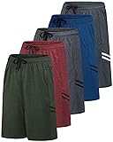 Real Essentials Men’s 5 Pack: 9" Dry-Fit Shorts