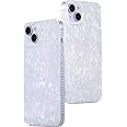 LONLI Hue - for iPhone 14 Pro Max Case - White Pearl Tort Phone Case - [360° Shock-Absorbent Bumper] - Cute, Unique and Aesthetic Phone Cover for Women and Girls