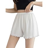 Shebote Womens Slip Shorts Lace Trim Pettipants Bloomers Split Skirt Culottes Half Slips Under Dresses Shorts for Women