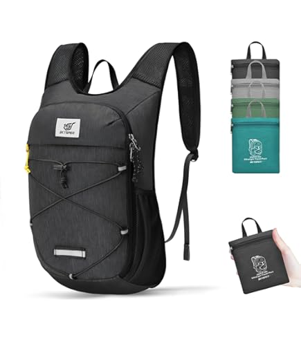 Amazon.com | Flowfold Optimist Backpack Ultra Lightweight Minimalist Daypack, Small Backpack, 10L Backpack (Black)