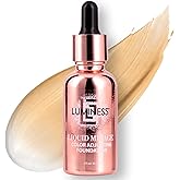 LUMINESS Liquid Mirage Color Changing Foundation for Mature Skin, Skincare-Infused Makeup with Hyaluronic Acid &amp; Vitamin E, Hydrating Liquid Foundation &amp; Concealer Hybrid, Hypoallergenic (Medium)