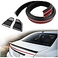 Spoilers for Cars,4.9 Ft Reflective Carbon Fiber Spoiler Rear Spoiler Wing for Car Decorations,Universal Punch-Free Rubber Trunk Spoiler Trim Strip for Tailgate Roof Bumper (Matte Black)