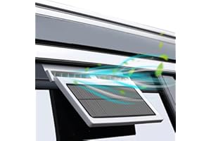 MYUOOT Solar Powered Car Window Fan, ABS Auto Solar Ventilation Fan for Car,Car Amplifier Cooling Fans,Solar Car Fan Window Vent,Car Solar Exhaust Fan for All Kinds of Cars,White,1 Pack