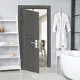 XFORT Polished Chrome Victorian Bathroom Handle Set 65mm Lock 75mm Hinges Wooden view 5