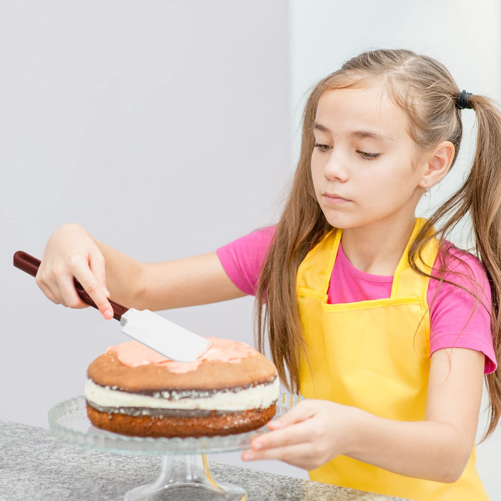 High-Temp Silicone Spatulas, 10'' Commercial Spatula 500°F Heat-Resistant Non-Stick Silicone Scraper, Set of 2 (10-Inch, NSF)