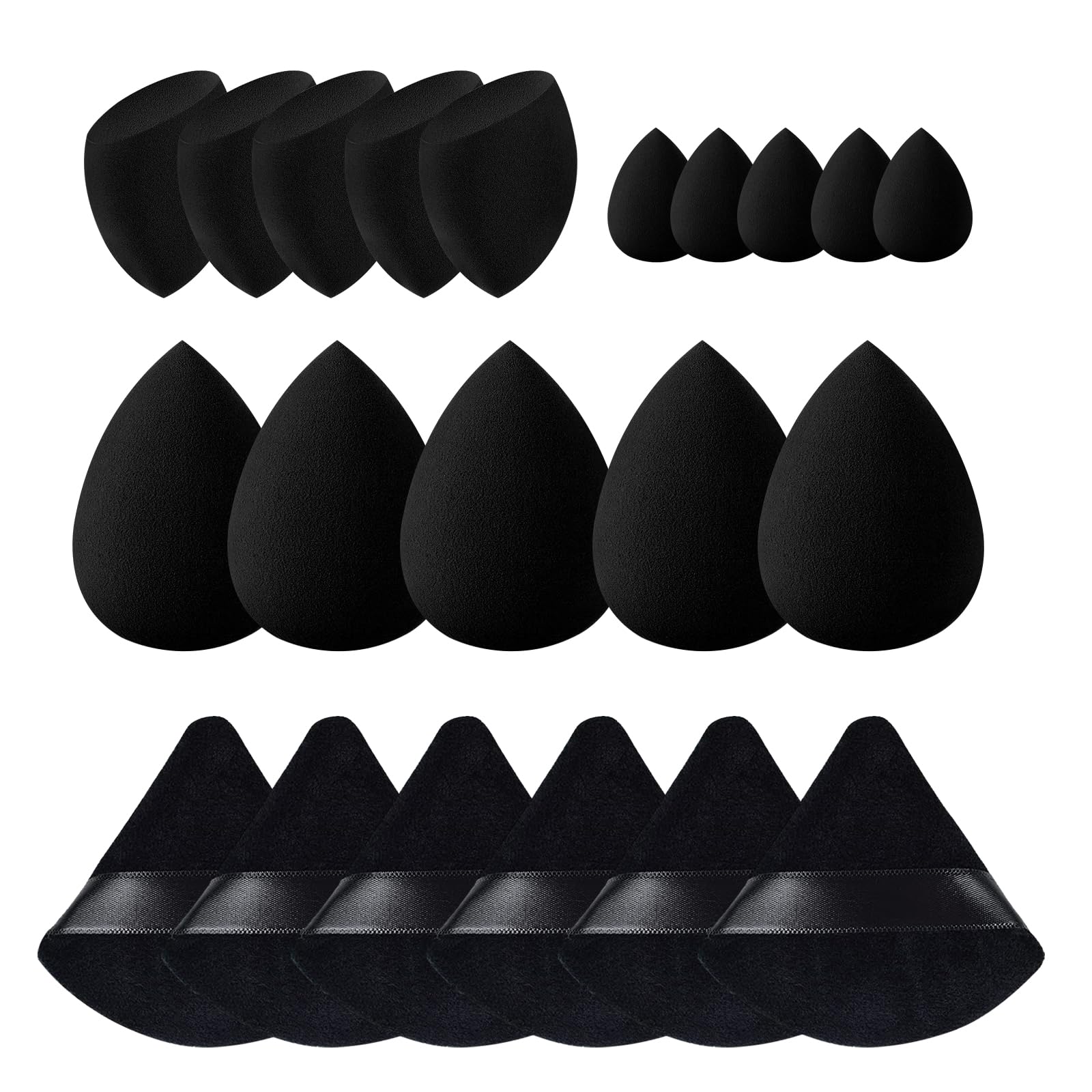 Photo 1 of 21 pcs Black Beauty Blender Makeup Sponge Bulk:Blender Sponges 21 Pcs for Liquid, Cream, and Powder, Multi-colored Pink make up sponges for foundation