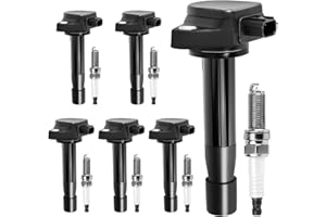 MOTOREVO Ignition Coil Pack and Iridium Spark Plugs Set of 6 Compatible with Honda Accord 2008-2012, Odyssey 2008-2017, Crosstour 2012 & Acura TL 2009-2014, TSX 2010-2014, RL - 3.5L 3.7L Replace UF603, 97390