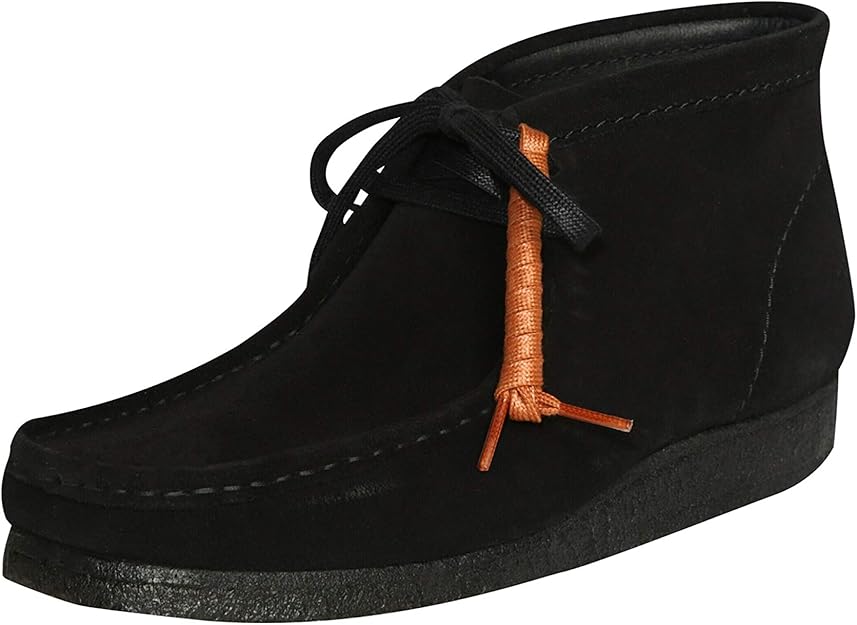clarks wallabee black suede mens boots