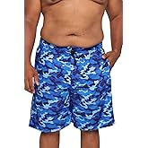 HOdo Mens Big and Tall Swim Trunks 11 inch with Mesh Liner Bathing Suits Swim Shorts for Men Plus Size 2X-7X