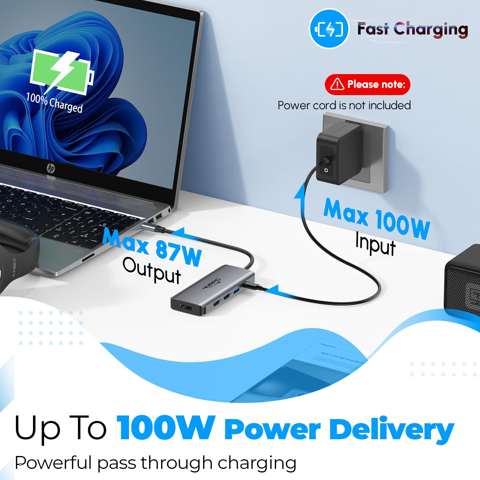 Mua 4URPC Laptop Docking Station 3 Monitors, 9-in-1 USB C Hub with Dual ...