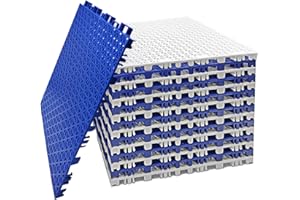 KEOHOLI 16pcs Pool Drainage Mat,Above Ground Walkways to Prevent Dirt from Entering The Pool, Pool Mats with Multiple Splicing Methods,Interlocking Plastic Floor for Pools Shower Rooms (10.3" x 10.3")