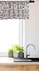Ambesonne Mushroom Window Valance, Nature Garden