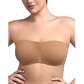 HSIA Strapless Bra for Big Bust Women, Plus Size Full Coverage Bandeau Fiery Bra Anti-Slip Underwire Support for Large Breast
