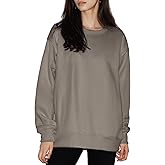 PUMIEY Women's Oversized Sweatshirts Fleece Crew Neck Hoodies with Pockets Long Sleeve Pullover Tops Three-No Collection