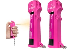 Mace Pepper Spray - Max Police Strength OC with UV Dye, Fast Flip Top, Ergonomic Finger Grip, 12 Feet Range, 0.63 oz Personal Model, Self Defense Pepper Spray for Women & Men