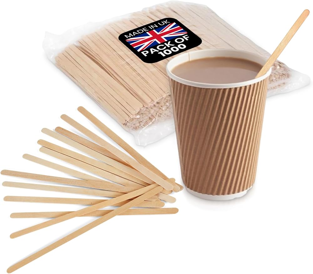 We Can Source It Ltd Wooden Coffee Stirring Sticks 5.5 Inch Natural Birch 1000