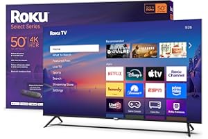 Roku Smart TV 2025 – 50-Inch Select Series, 4K HDR TV – RokuTV with Enhanced Voice Remote – Flat Screen LED Television with Wi-Fi for Streaming Live Local News, Sports, Family Entertainment