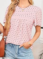 Falechay Plus Size Tops for Women Swiss Dot Solid