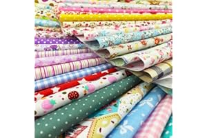 flic-flac 50pcs 8 x 8 inches (20cmx20cm) Cotton Fabric Squares Quilting Sewing Floral Precut Fabric Square Sheets for Craft Patchwork (50pcs 20cm*20cm)