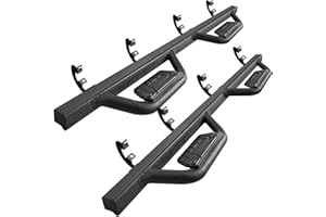 SMANOW Running Boards Side Steps Nerf Bars Compatible with 2019-2024 Chevy Silverado/GMC Sierra 1500 Crew Cab & 2020-2024 Silverado/Sierra 2500HD 3500HD Crew Cab. Made with Heavy-Duty Carbon Steel.