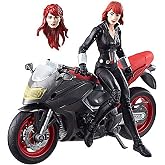 Marvel Legends Series 6-inch Black Widow with Motorcycle | Marvel Legends Infinite 6 Inch Action Figure Riders Series - Black Widow with Motorcycle