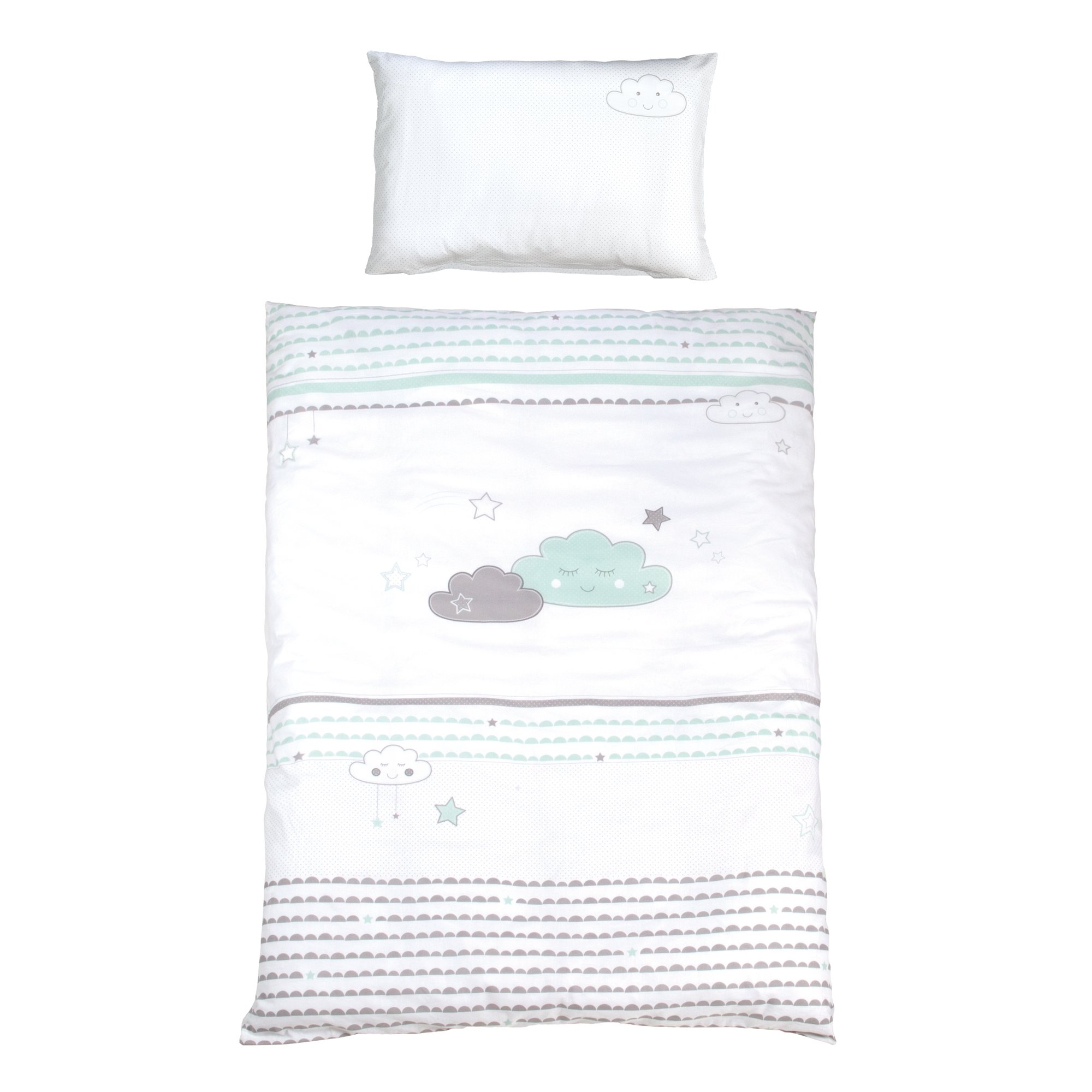 Roba Bed Linen 2 Piece Collection 100% Cotton Children's Bed Linen 100 x 135 cm, Blankets & Cushion Cover for Babies & Children