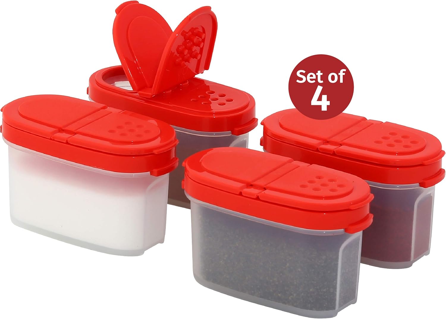 Plastic Spice Containers Spice Jar Set of 4 Mini Spice Jars to Store