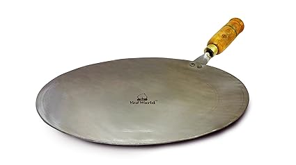 Vedworld Iron Dosa Tawa with Wooden Handle | Handmade 10 inches