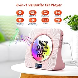 Desktop CD Player with Speakers, ROADOM Bluetooth