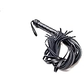 MarquiseDeBliss Handcrafted Gentle Horse Whip - 19.7 and 27.6 Inches Genuine Leather Ridint Tools - Thick Equestrian Training