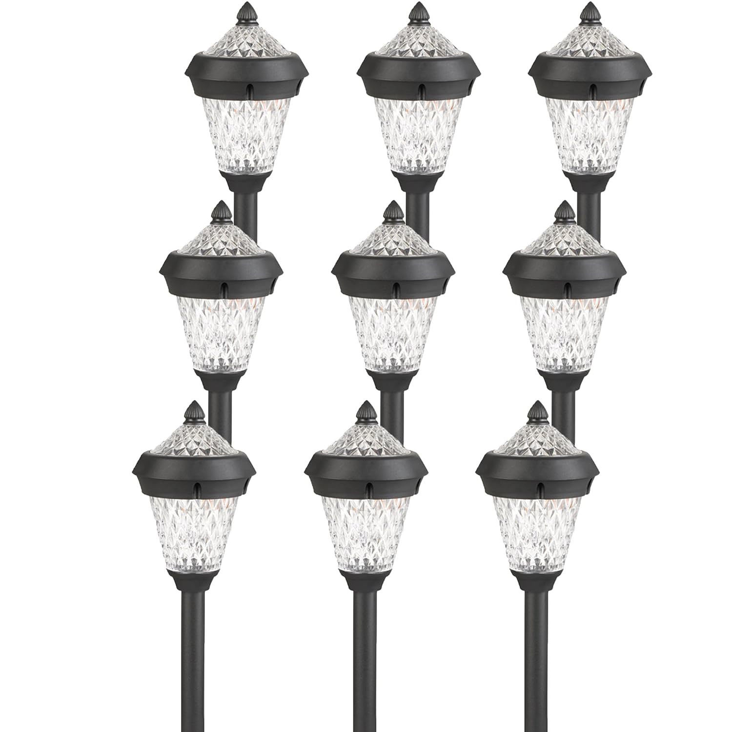 (9 Pack) Westinghouse Atlanta Black Solar Garden LED Stake Pathlight