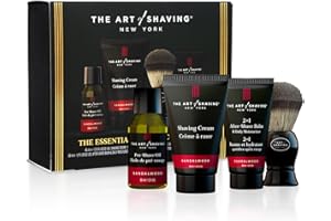 The Art of Shaving Sandalwood 4-in-1 Trial Kit – Pre-Shave Oil, Shaving Cream, Shaving Brush & After-Shave Balm – Protects Against Irritation and Razor Burn – Hydrates and Nourishes Dry Skin