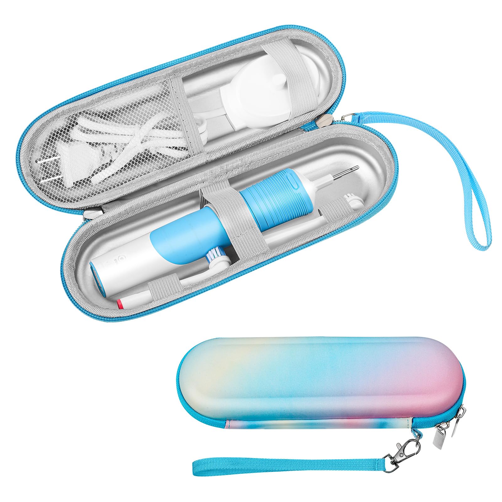 Hemiks Electric Toothbrush Case, Portable Travel Toothbrush Holder with Mesh Pocket for Accessories Storage - Gradient Color Travel Case for School, Business Trips & Travel — image 1