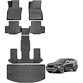 MOOREVER Floor Mats & Cargo Liner for 2024 2025 Mazda CX-90, 6&7 Seater 2nd Row Captain Seat or Bench Seat, Heavy Duty All-Weather Car Trunk Mats for Mazda CX-90 Accessories