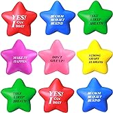 Chalyna 30 Pieces Motivational Star Stress Ball Quote Relief Ball, 2.2 Inch Pu Foam Stress Balls Bulk Sensory Star Ball Gifts for Kids Teens Adults Relieve Anxiety Party Supplies (Assorted Colors)