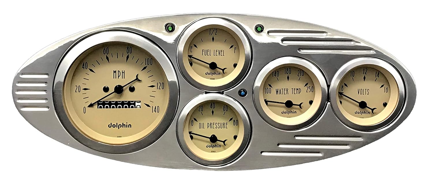1932 Ford Car 5 Gauge Dash Cluster Panel Set Mechanical Tan