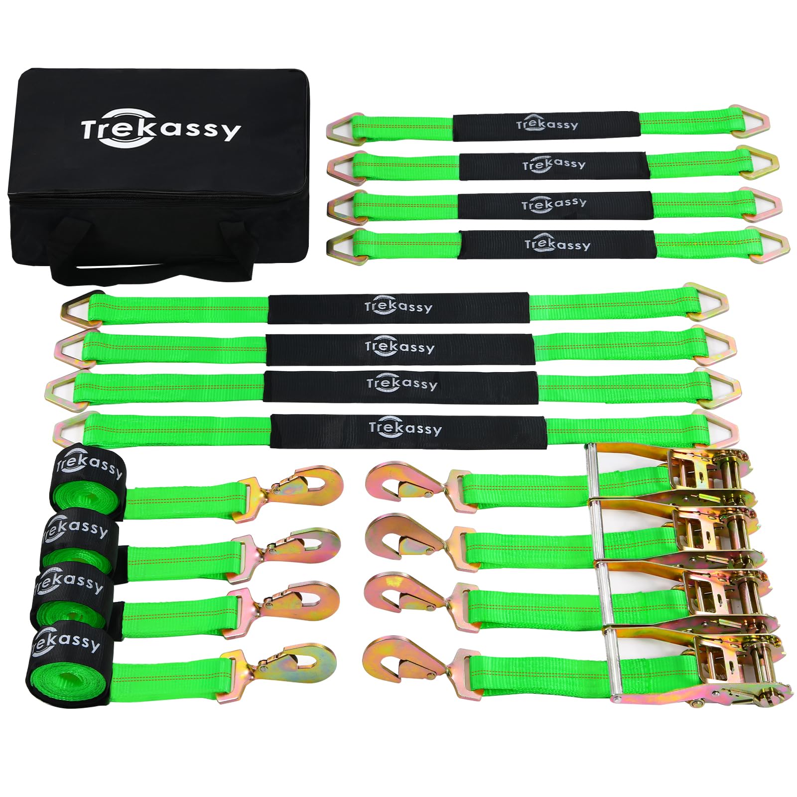 4-Pack 10,000 Lb Capacity Axle Straps For Car Hauler Trailers, Tow Trucks & Vehicle Tie Downs