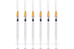 HYDDEB 1ml/cc Disposable Syringe with 25 Gauge 1 Inch,Individual Package,Pack of 100