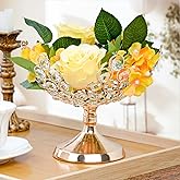 kolnlala 2Pcs Crystal Floral Candy Bowl/Decorative fruit plate - Elegant Metal Frame Centerpiece, Fruit Plate & Nut Tray for Home Decor, Holiday, Wedding, Party Table Decorations (2, Gold)